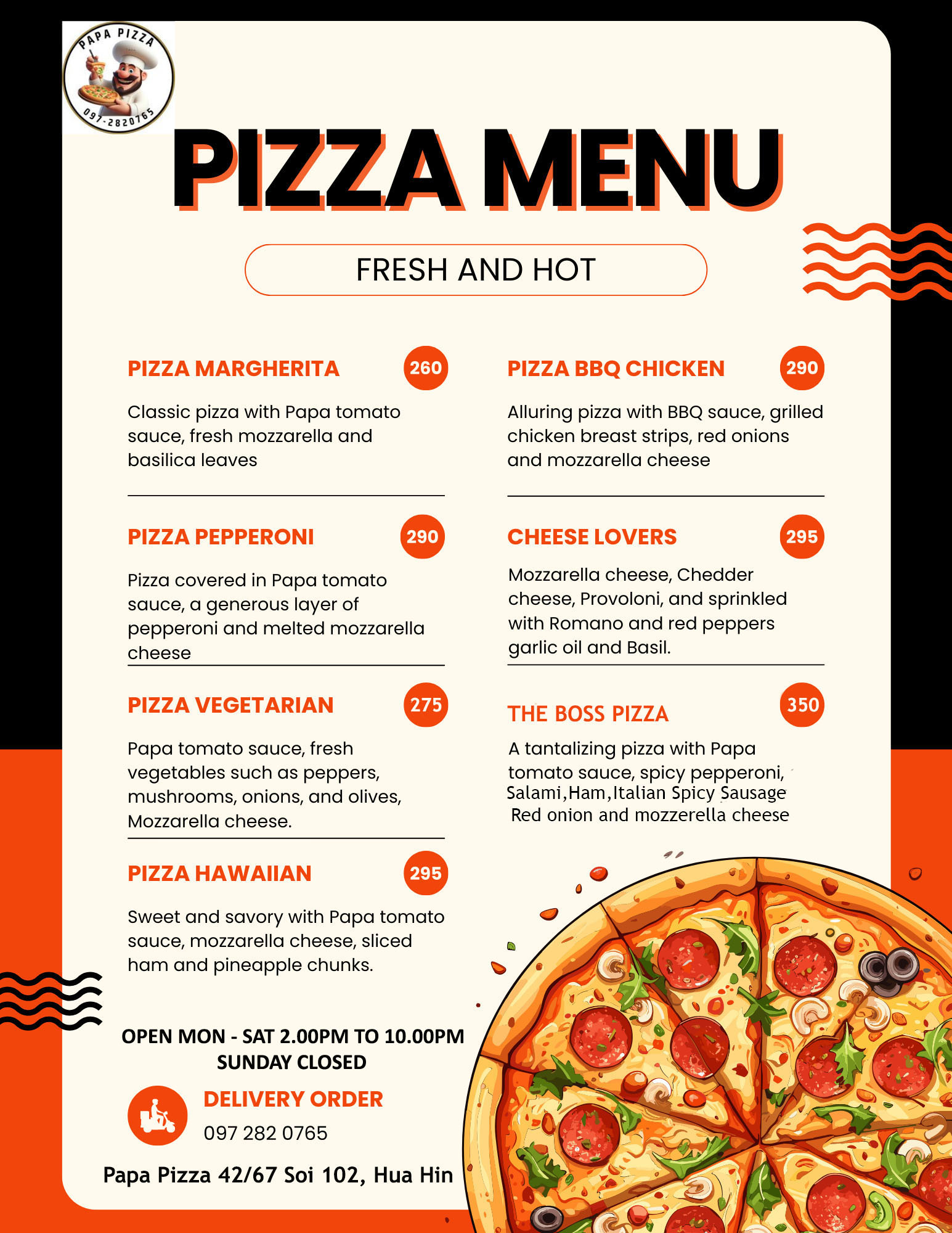 Pizza Menu